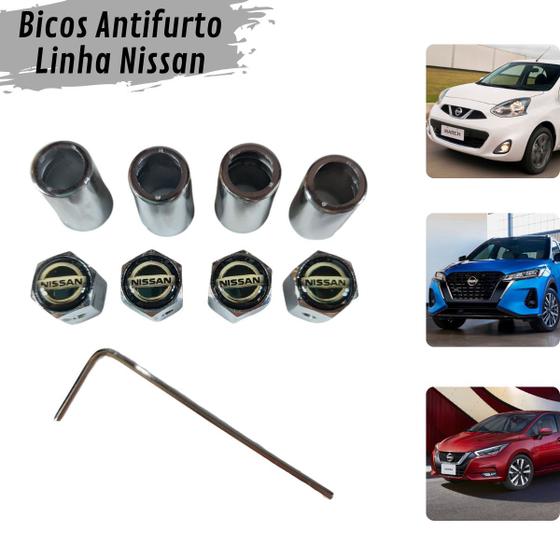 Tampa Bico Valvula Antifurto Capa cromada P/ Linha Nissan Carmix Auto
