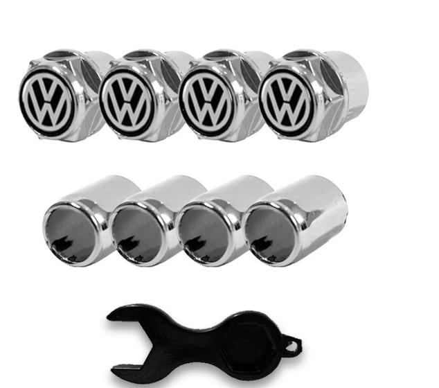 Tampa Bico Valvula Antifurto Pneu Capa Cromado Vw Fox Menor preço em Tampa Bico Valvula Antifurto Pneu Capa Cromado Vw Fox