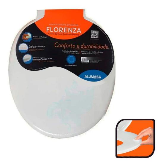 Tampa De Assento Sanitário Almofadado Universal Branco Oval Menor preço em Tampa De Assento Sanitário Almofadado Universal Branco Oval
