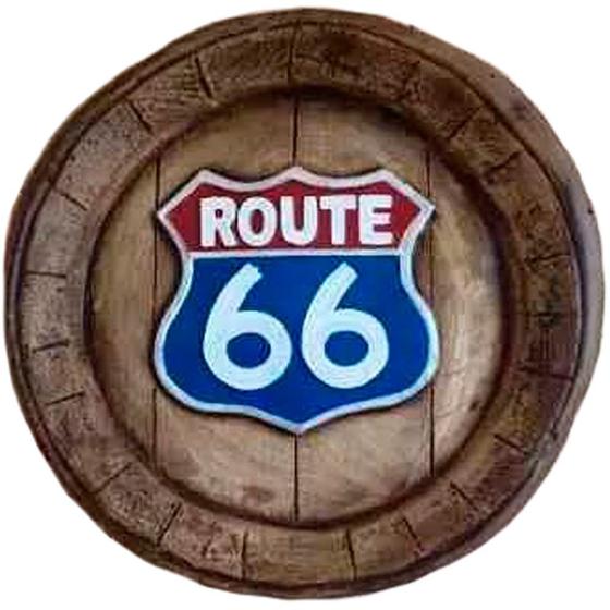 Imagem de Tampa de Barril Rústica Grande em Alto Relevo Decor - Route 66