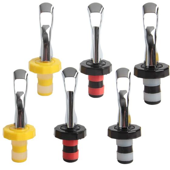 Imagem de Tampa de garrafa de silicone Wine Stoppers HAPY SHOP 6 unidades