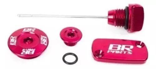 Imagem de Tampa De Oleo/Motor/Reservatorio + Vareta Kit Br Parts Crf 230 07/21 - Vermelho