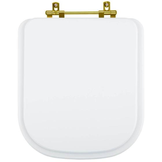 Tampa De Vaso Debba Branco Para Roca Com Ferragem Dourada - Pontto Lavabo Imagem de Tampa De Vaso Debba Branco Para Roca Com Ferragem Dourada