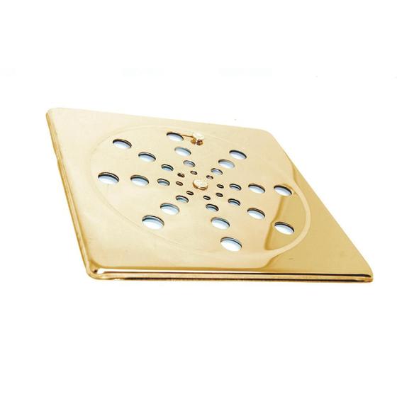 Tampa P/ Ralo Grelha Quadrado 15cm Abre/ Fecha - Dourado Menor preço em Tampa P/ Ralo Grelha Quadrado 15cm Abre/ Fecha - Dourado
