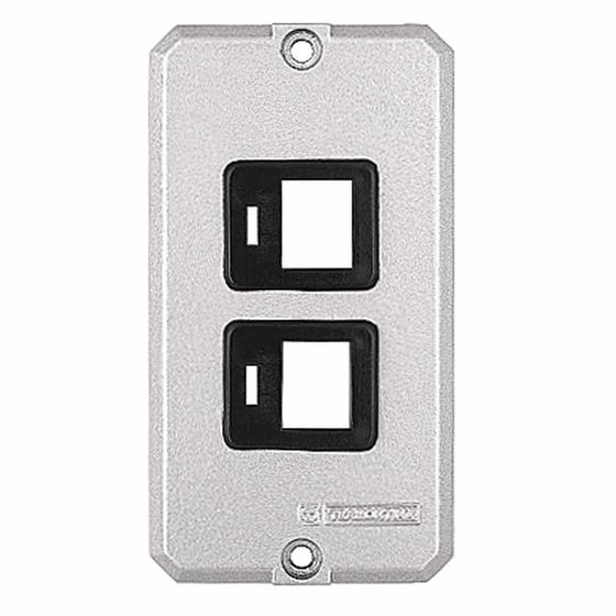 Imagem de Tampa para condulete 1/2" e 3/4" com 2 postos com suporte para RJ