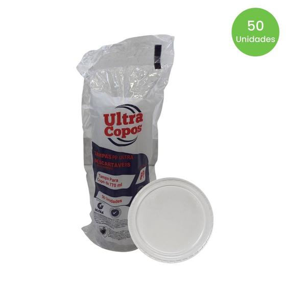 Imagem de Tampa  para Copo de  770ml Sem Furo transparente PP Ultratherm com 50 unidades