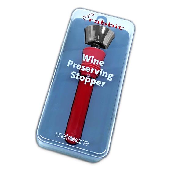 Tampa para vinho Vacum Rabbit Metrokane Vermelho - Tampa de Garrafa ...