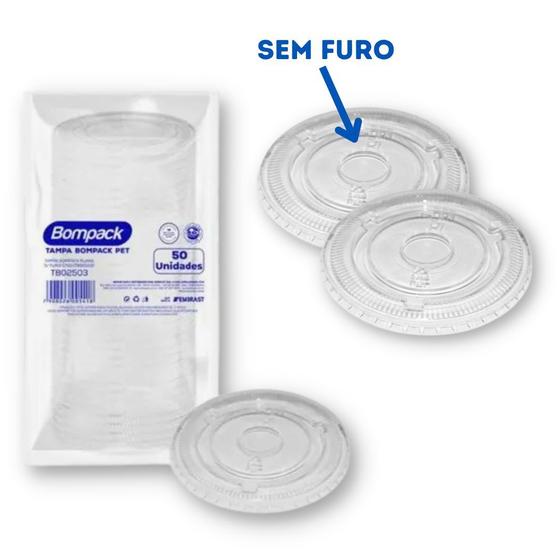 Tampa Pet Plana Reta Flat SEM Furo para Copo Bolha Felicidade Bompack - pct 50 Unidades Imagem de Tampa Pet Plana Reta Flat SEM Furo para Copo Bolha Felicidade Bompack - pct 50 Unidades