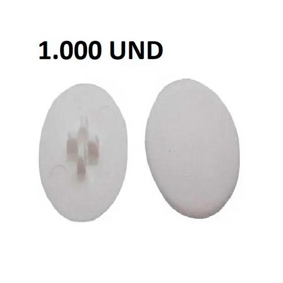 Imagem de Tampa Plastica De Encaixe Rastex Com Pino 6 Mm Branca (Kit Com 1.000 Un)