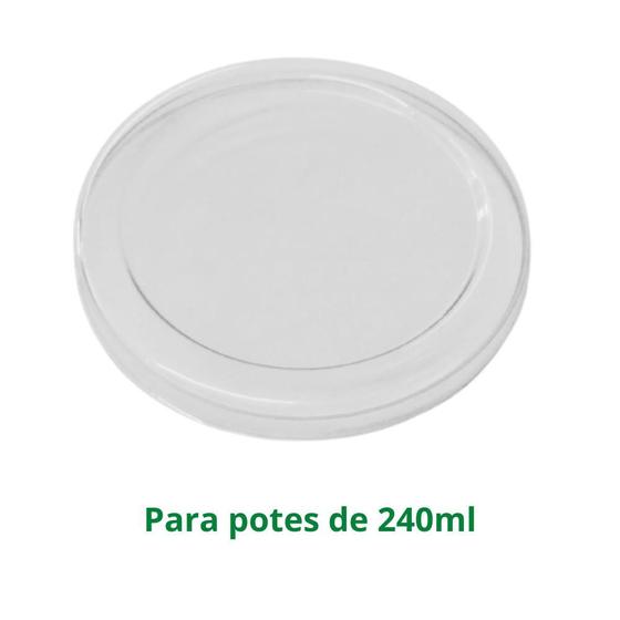 Imagem de Tampa Plástica PET para Pote de Papel 240ml c/ 100 Unidades