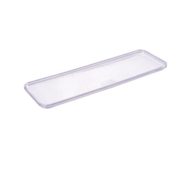 Imagem de Tampa Retangular enCaixa em Poliestireno Transparente T3 21,9x7,3x0,85cm - Plasutil