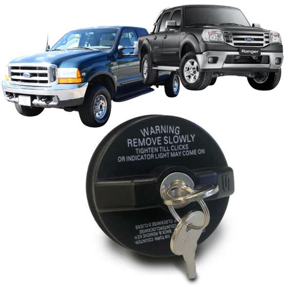 Imagem de Tampa Tanque Combustível Gasolina Com Chave Compatível Ford F250 1999 até 2011 Ranger 1994 até 2023