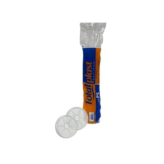 Imagem de Tampa Transparente para potes de 120ml e para copos de isopor 180ml Totalplast com 100 unidades