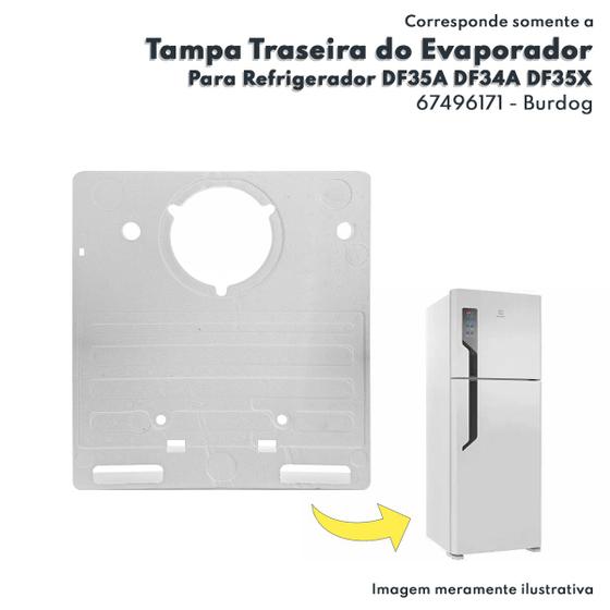 Imagem de Tampa Traseira Do Evaporador Para Refrigerador Electrolux DF35A DF34A DF35X Burdog 67496171