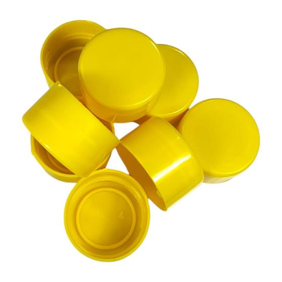 Tampa Tubete 3cm Amarelo Brilhante Resistente - 50 Unidades - Russo Art Imagem de Tampa Tubete 3cm Amarelo Brilhante Resistente - 50 Unidades