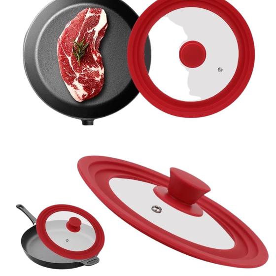 Imagem de Tampa Universal C/Silicone Vidro Panela 28 A 30 A 32cm