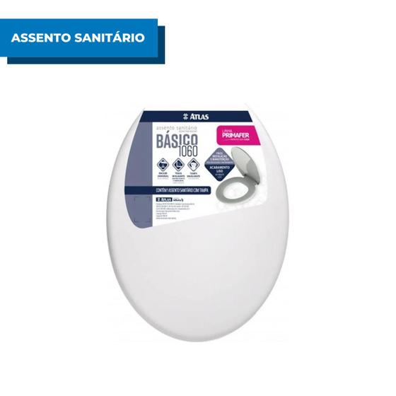 Tampa Vaso Assento Sanitário Básico Gelo Atlas Universal Privada Oval Resistente Banheiro Lavabo Convencional Confortável Menor preço em Tampa Vaso Assento Sanitário Básico Gelo Atlas Universal Privada Oval Resistente Banheiro Lavabo Convencional Confortável