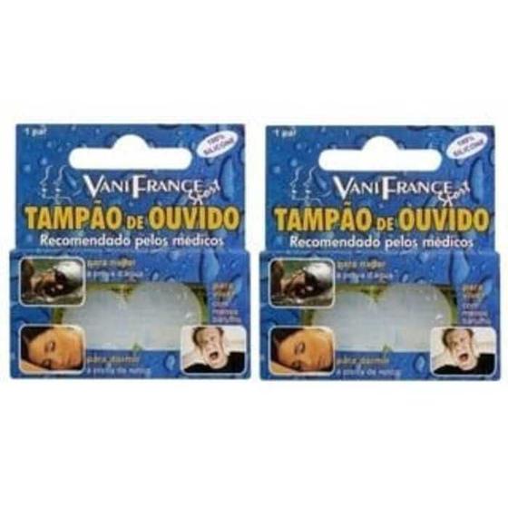 Imagem de Tampão De Ouvido 100% Silicone Para Nadar Dormir 2 Pares