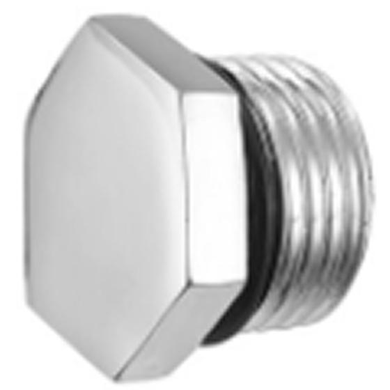 Imagem de Tampão Plug Caps Roscável Adaptador Macho 1/2 Metal Cromado