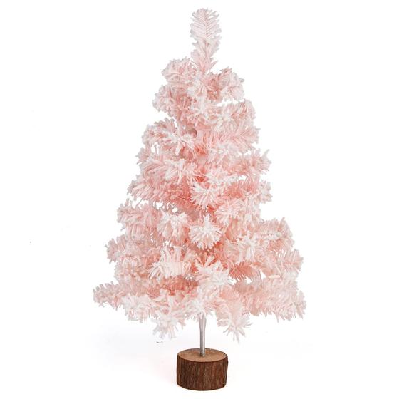 Imagem de Tampo de Mesa de Árvore de Natal CCINEE - 60cm, Rosa com Neve e Gelo