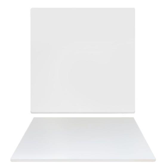 Imagem de Tampo De Mesa Em Madeira Mdf Branco Quadrado 80cm X 15mm