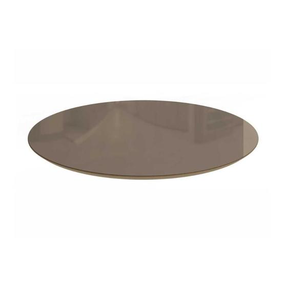 Imagem de Tampo Mesa Sala de Jantar Madeirado c/Vidro TA60 Redondo 120x120cm Nogueira c/ Vidro Bronze - Kappesberg