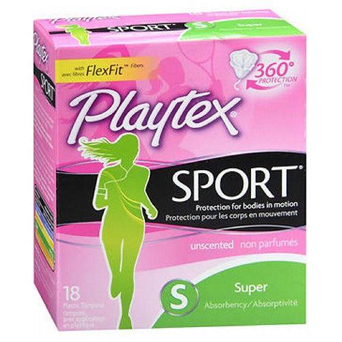 Imagem de Tampões Playtex Sport Super Sem Perfume - Pacote com 18 Unidades