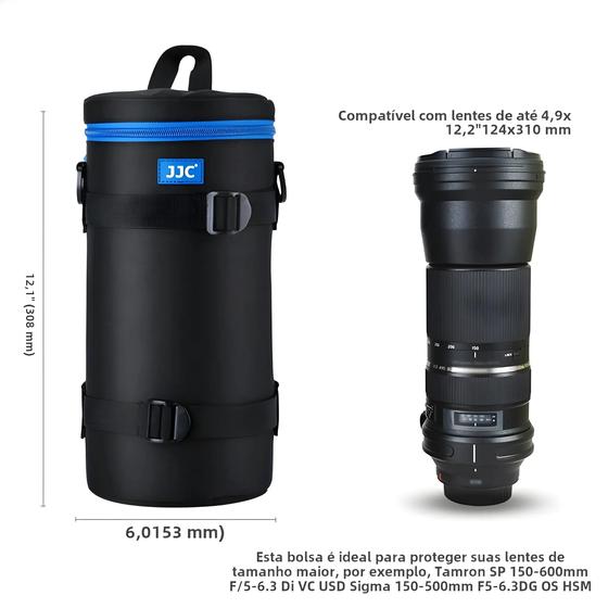 Tamron Sigma Canon Lens Case JJC Bolsa Grossa Para 150-600mm F5-6.3 SP DG OS HSM RF 800mm F11 Imagem de Tamron Sigma Canon Lens Case JJC Bolsa Grossa Para 150-600mm F5-6.3 SP DG OS HSM RF 800mm F11