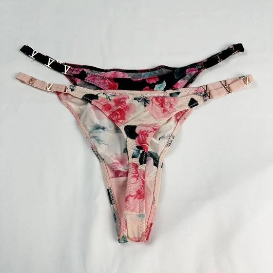 Imagem de Tanga Listrada Respirável Modeladora Feminina Macia Elástica Versátil Calcinha Sexy Roupa Íntima Com