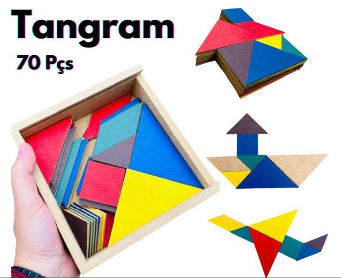 Imagem de Tangram 10 Jogos 70 Peças Educativo Pedagógico Jogo Clássico Antigo Milenar - Toy Trade