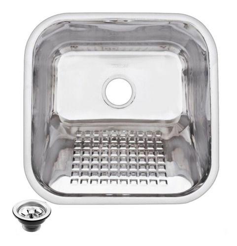 Imagem de Tanque 18 Litros Aço Inox Cozinha Pia 40x34x20cm + Válvula