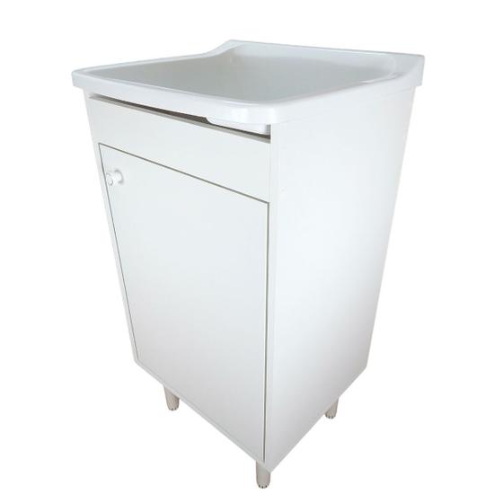 Tanque 22L Com Gabinete 46cm 1 Porta + Sifão Entregue Montado Menor preço em Tanque 22L Com Gabinete 46cm 1 Porta + Sifão Entregue Montado