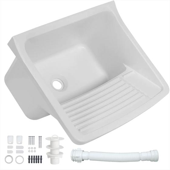 Tanque 34L com Sifão e Kit de Instalação Completo Tanquinho Pia de ...