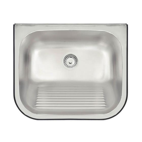 Imagem de Tanque de Aço Inox Acetinado Hera de Parede 34 Litros 50x40cm c/ Válvula 3,5 Tramontina