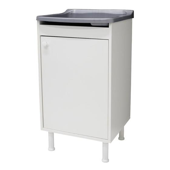Imagem de Tanque De Lavanderia Com Gabinete 100% MDF + Sifão + Válvula