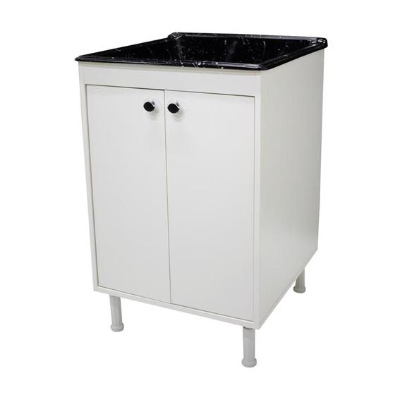 Imagem de Tanque De Lavanderia Marmorite 40L Com Gabinete 100% Mdf