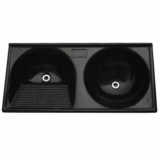 Imagem de Tanque Duplo em Mármofibra 112cmx53cm DVG Decoralita