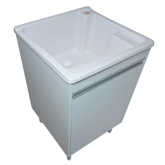 Imagem de Tanque fibra 40L Com Gabinete MDF 55cm Para Torneira de Mesa
