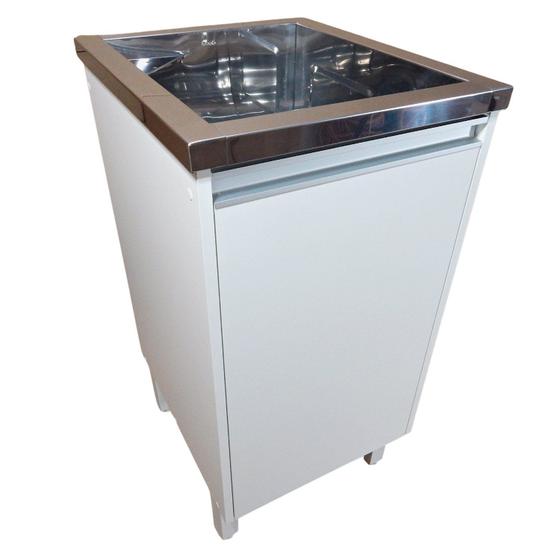 Tanque Inox 23L com Gabinete MDF entregue montado Menor preço em Tanque Inox 23L com Gabinete MDF entregue montado