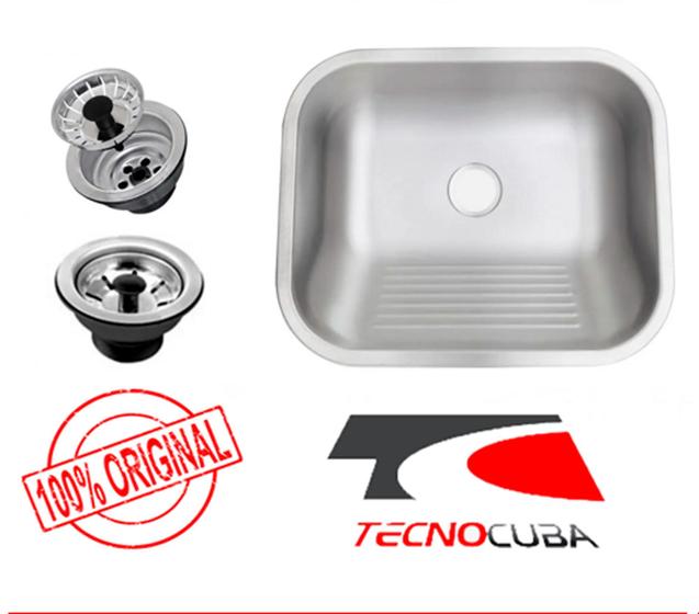 Imagem de Tanque inox 40x40x22cm (AÇO 304) Acetinado com válvula-Tecnocuba