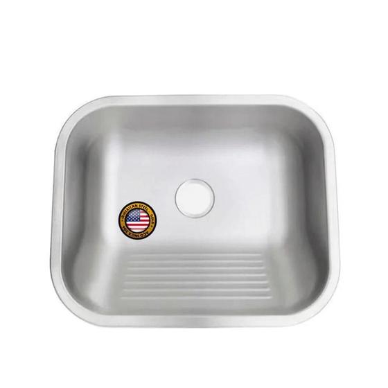 Imagem de Tanque Lavanderia 50X40 Fosco Com Válvula Aço Inox 304