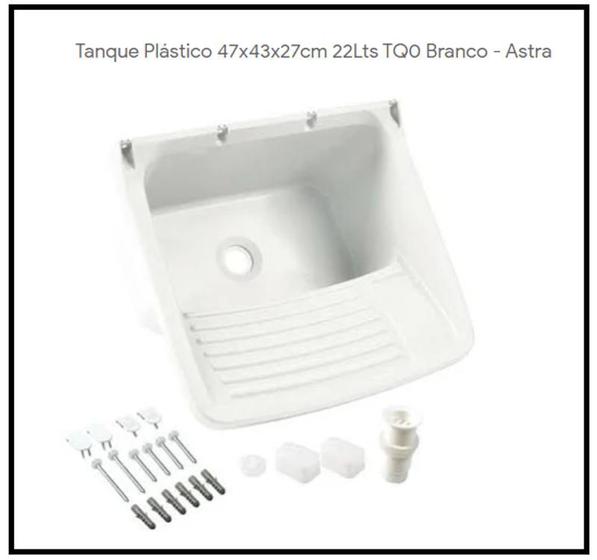 Imagem de Tanque Plástico Branco 47X43X27 22L - Marca Astra 