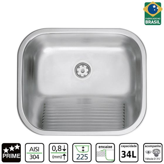 Tanque Tramontina Hera 30L 50x40 Inox Acetinado Menor preço em Tanque Tramontina Hera 30L 50x40 Inox Acetinado