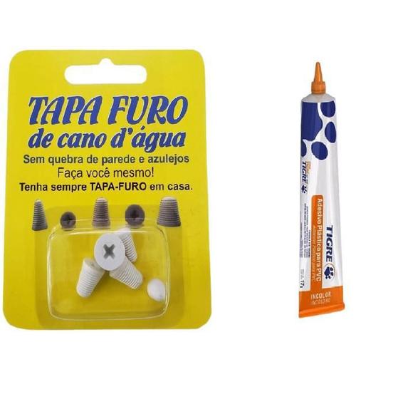 Imagem de Tapa Furo Para Cano D'Água 05 Un+ Adesivo Plástico 17G