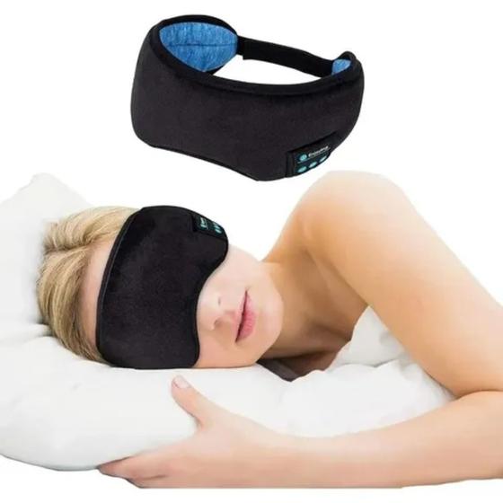 Imagem de Tapa Olho Máscara Dormir Fone De Ouvido Bluetooth Preto