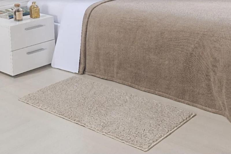 Imagem de Tapete 0,50x1,00 100% antiderrapante pelo toque super macio passadeira beira de cama classic oasis (pérola 1)