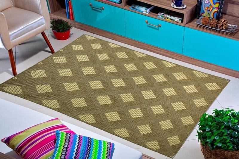 Imagem de Tapete 150 x 200 decorativo sisal sem pelo não escorrega sala quarto escritório comercio luxo lancer (s-613-mescla)