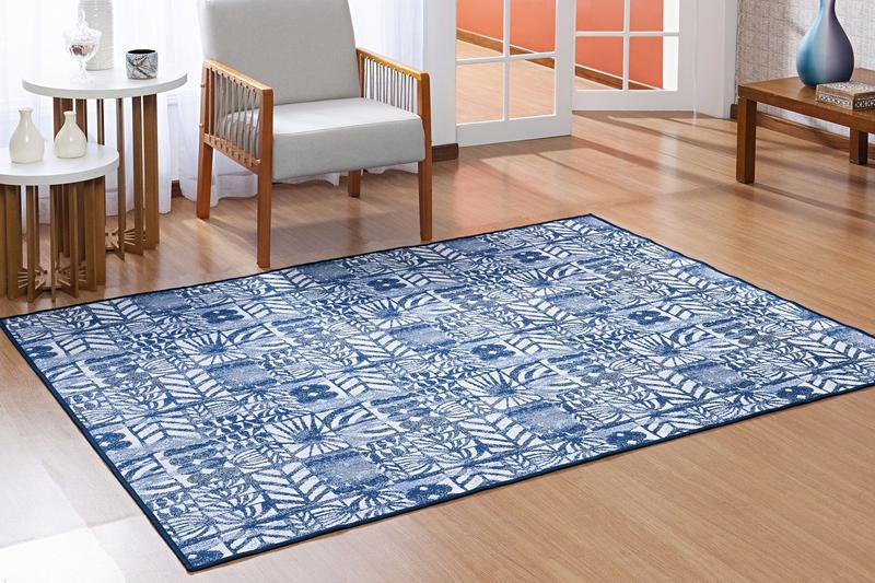 Imagem de Tapete 2,00x3,00 quarto sala antiderrapante moderno sem pelo pratik (maia azul)