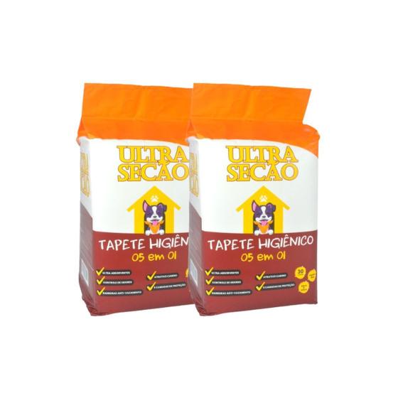 Tapete Absorvente Higienico Ultra Secão 80x60cm Kit 2 Pacote Menor preço em Tapete Absorvente Higienico Ultra Secão 80x60cm Kit 2 Pacote