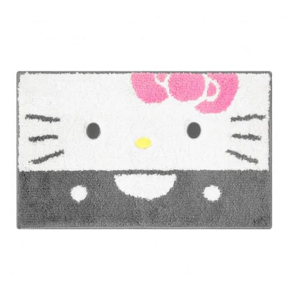 Imagem de Tapete antiderrapante coleção sanrio hello kitty cinza miniso 60 x 40 cm.